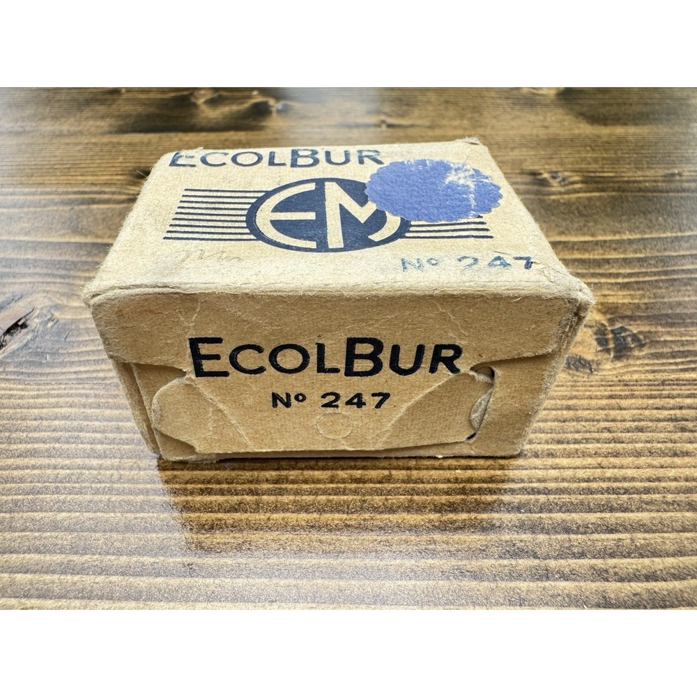 Vintage Ecolbur No 247 Hole Punch NOS Blue Metal Single Paper Punch w Box - Picture 13 of 15